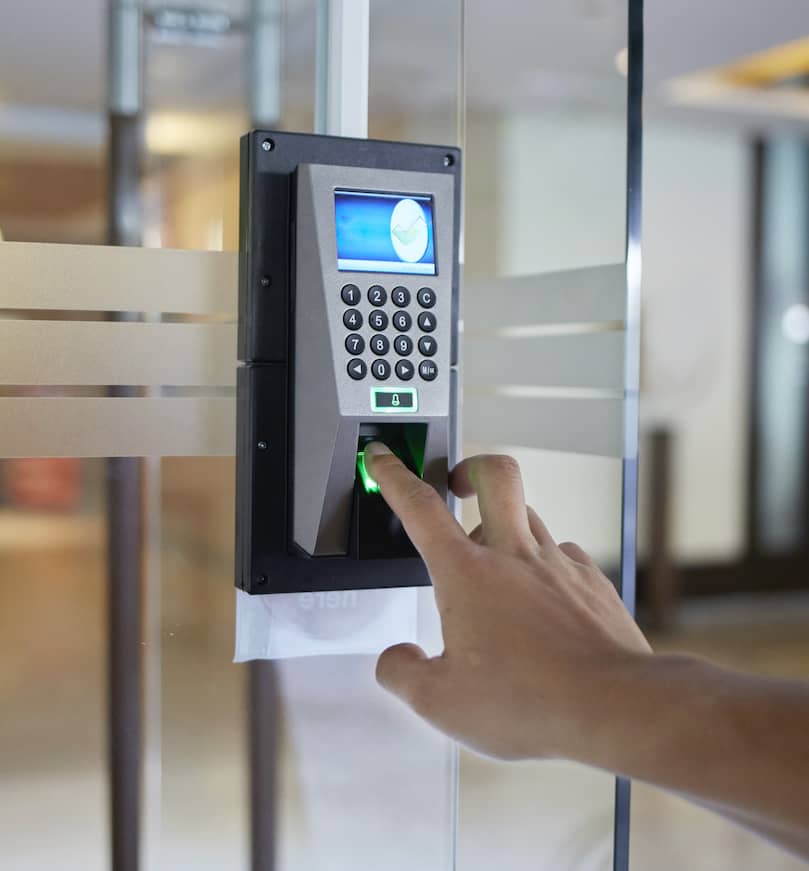 Access control system security code enabled