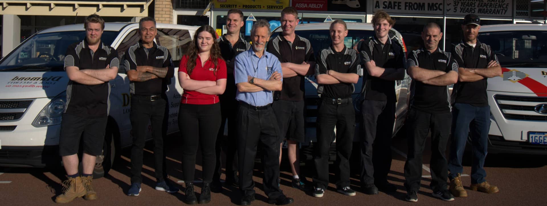 The Diamond Lock and Security Team on the front of the office.