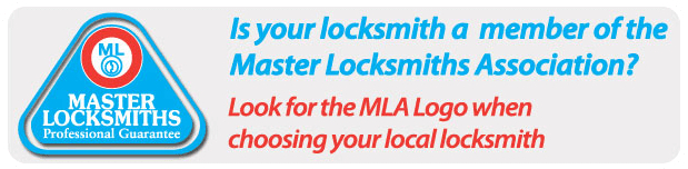 Advising customers to always check for the master locksmiths association logo.