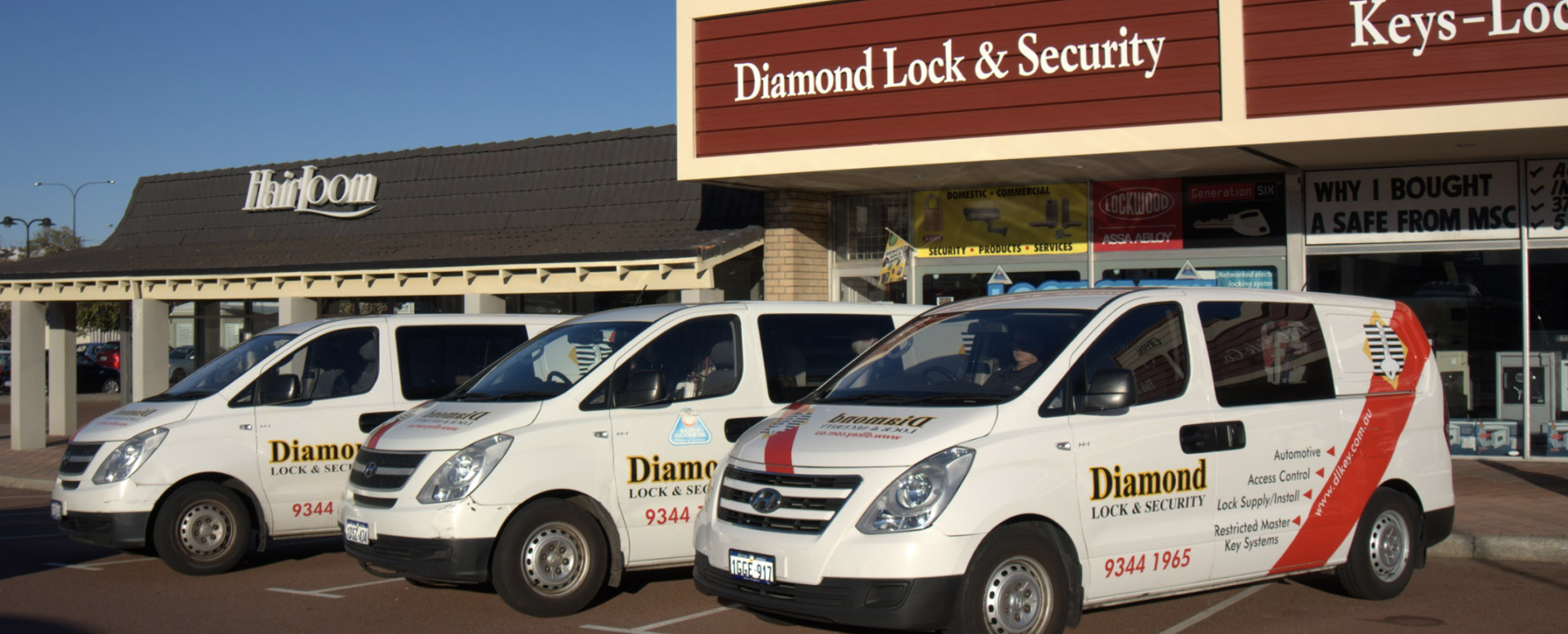 Diamond lock and security cars out the front of the venue.