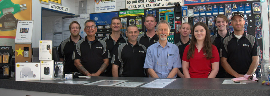 The team at diamond lock and security ready for service.