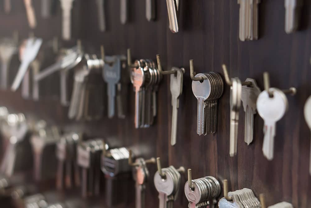 selection of keys ready for key-cutting