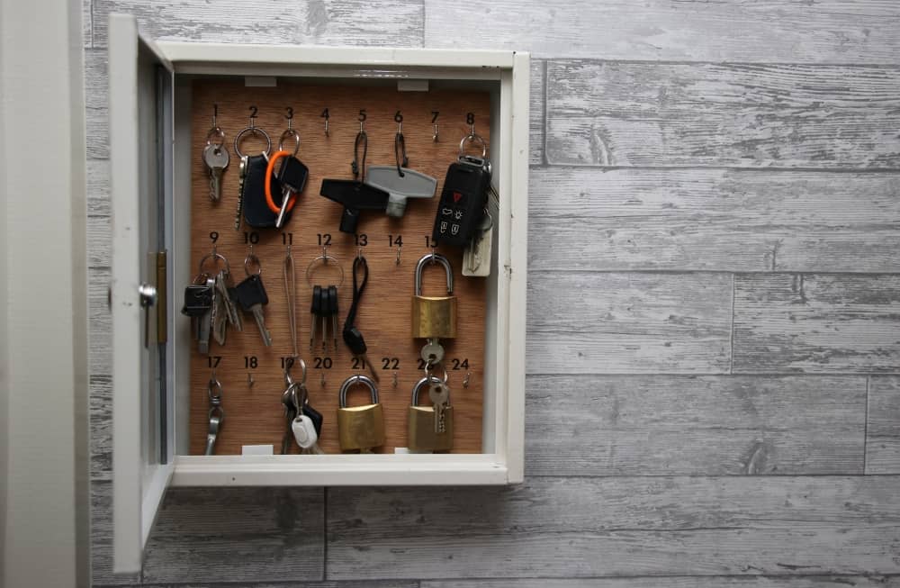 Have a key cabinet or board to hang your keys, so you can just grab the one you need.
