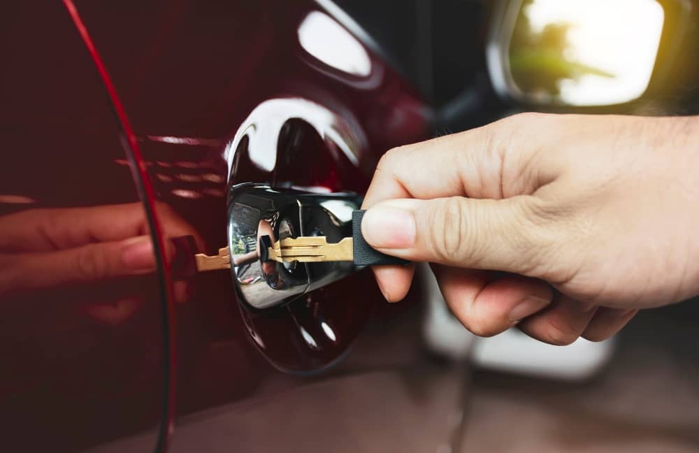 Unlocking car door.